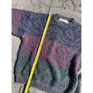 J Ashford Sweater L Italian‎ Wool Men's Blue Black, Grey, Maroon, Long Sleeve